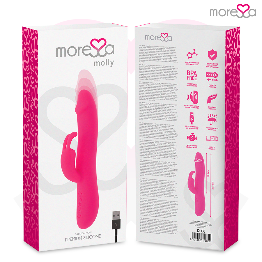 Vibromasseur rabbit rechargeable Molly en silicone - Moressa - MORESSA