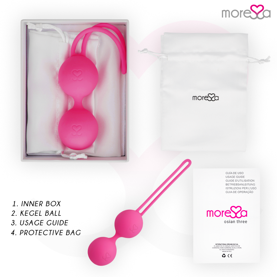 Moressa – Balle de Kegel 85 g pour le renforcement du périnée - Rose