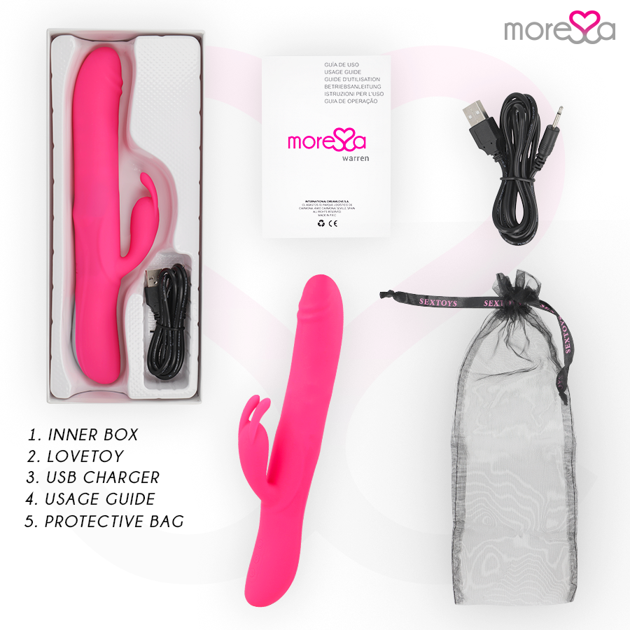 Moressa – Sextoy Rabbit Rechargeable en Silicone Warren Rose