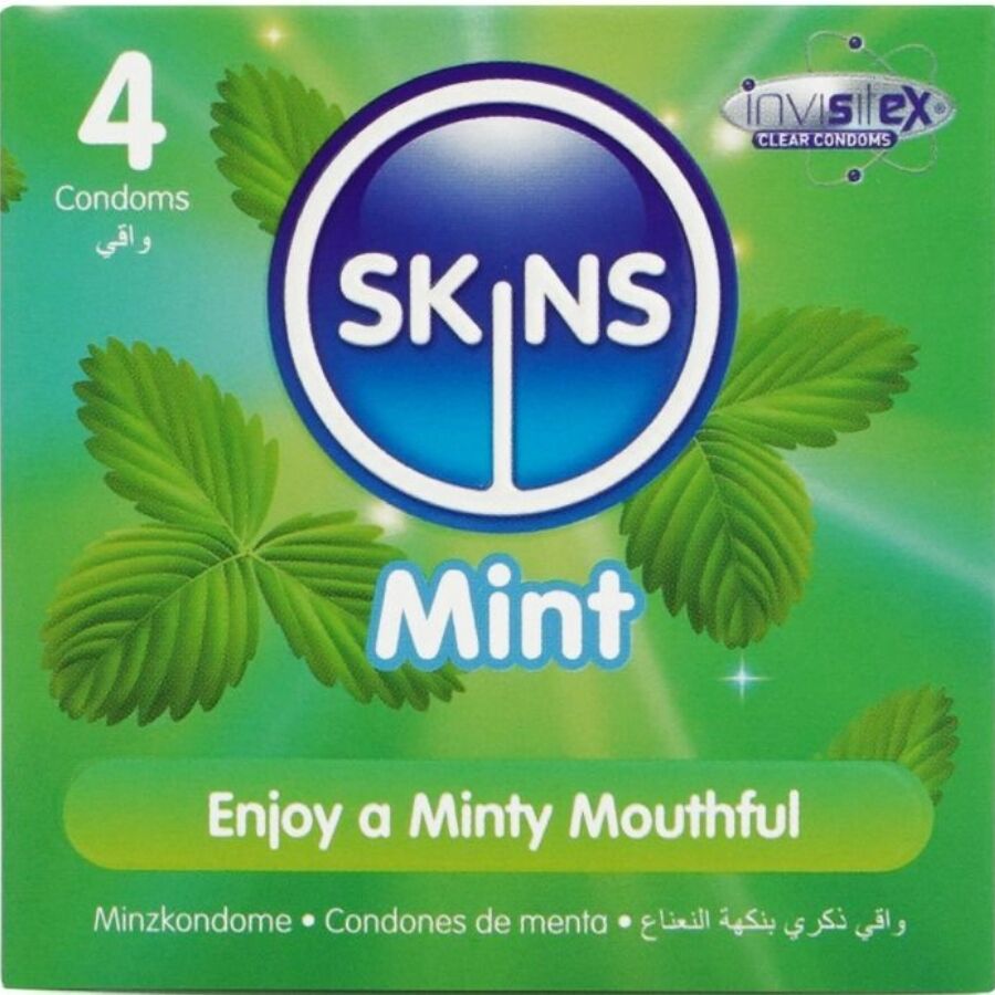 Préservatifs saveur menthe Skins Mint pack de 4 - Skins - SKINS