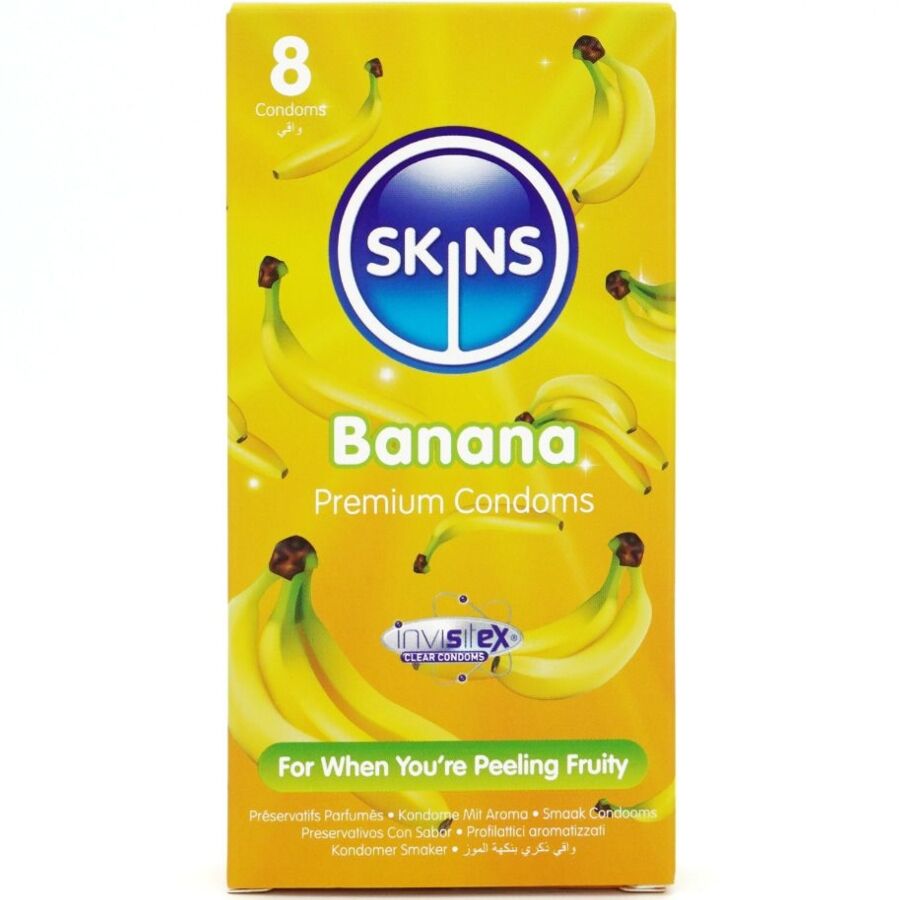 Préservatifs Aromatisés Pack de 8 Saveur Banane - Skins - SKINS