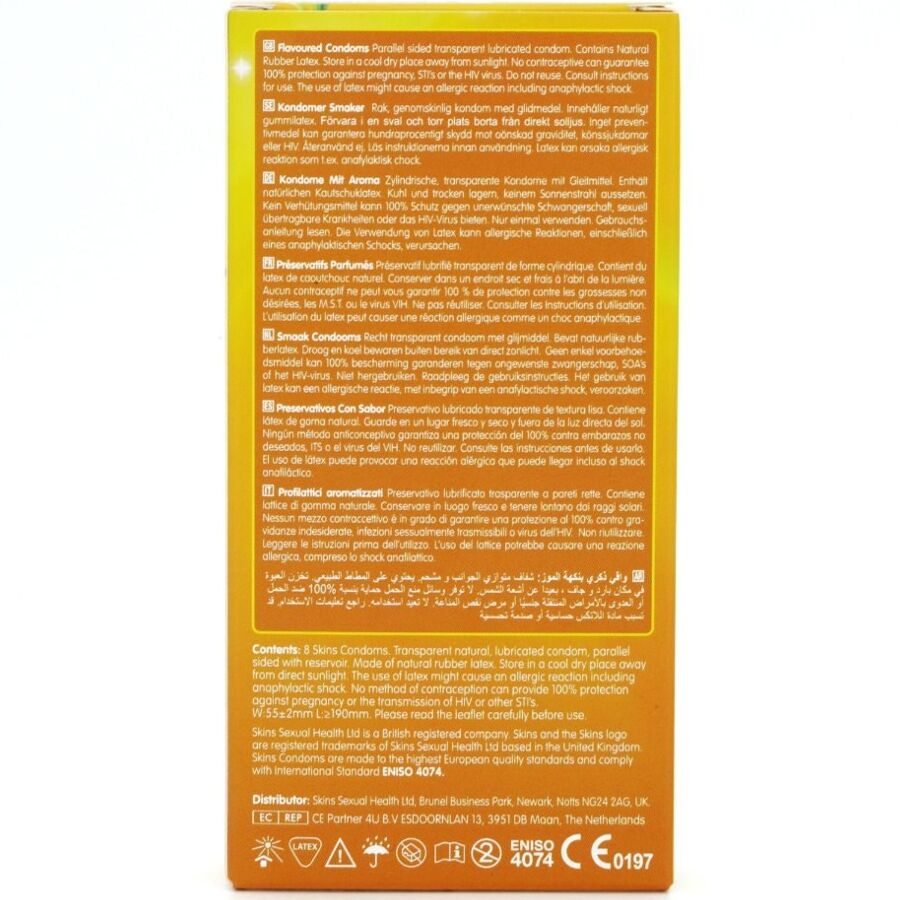 Préservatifs Aromatisés Pack de 8 Saveur Banane - Skins - SKINS