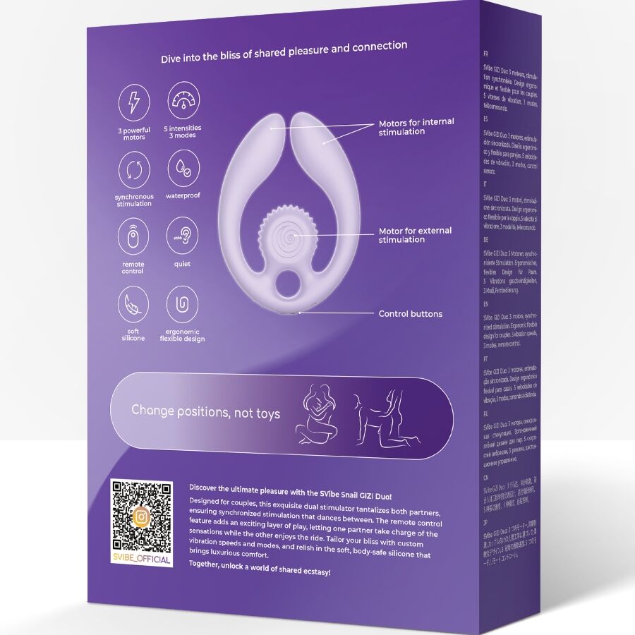 Stimulateur Couples Snail Vibe Gizi Duo Télécommandé Lilas