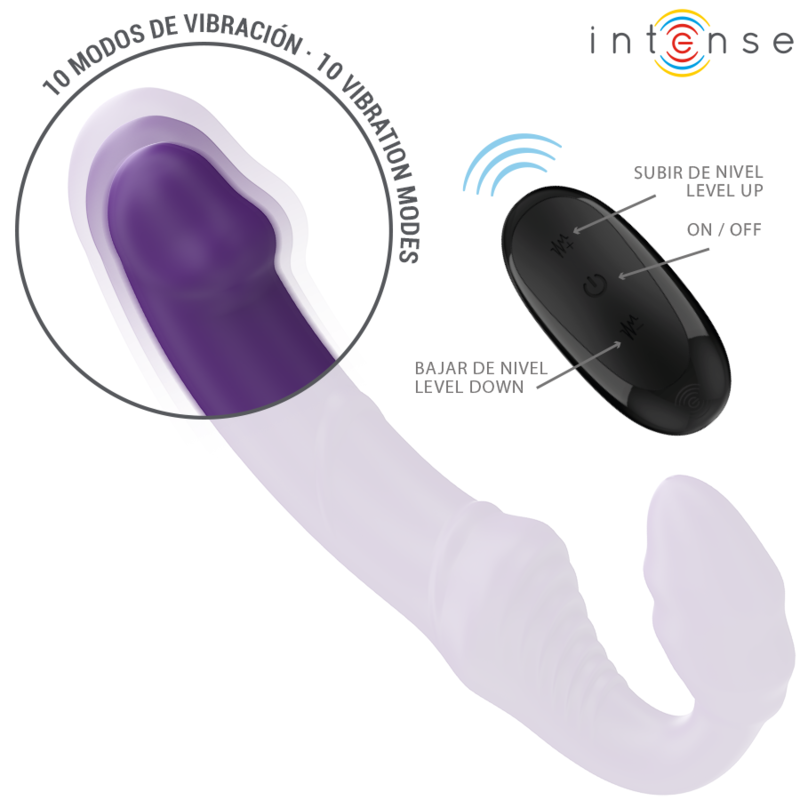 Vibromasseur Double Jill Violet 20cm Télécommande - Intense