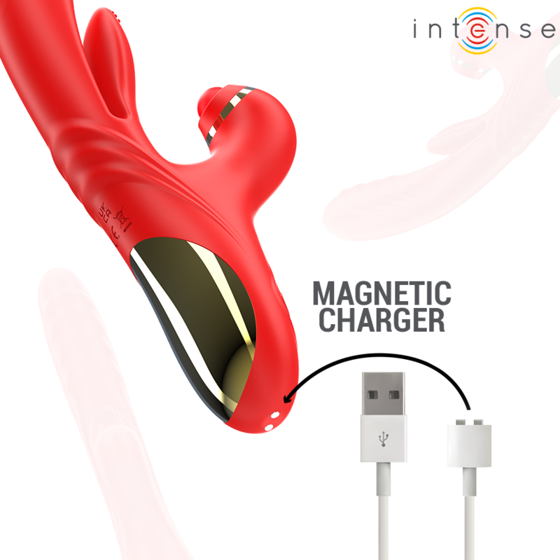 Vibrateur Triple Rosalia 3 en 1 Rouge - Intense