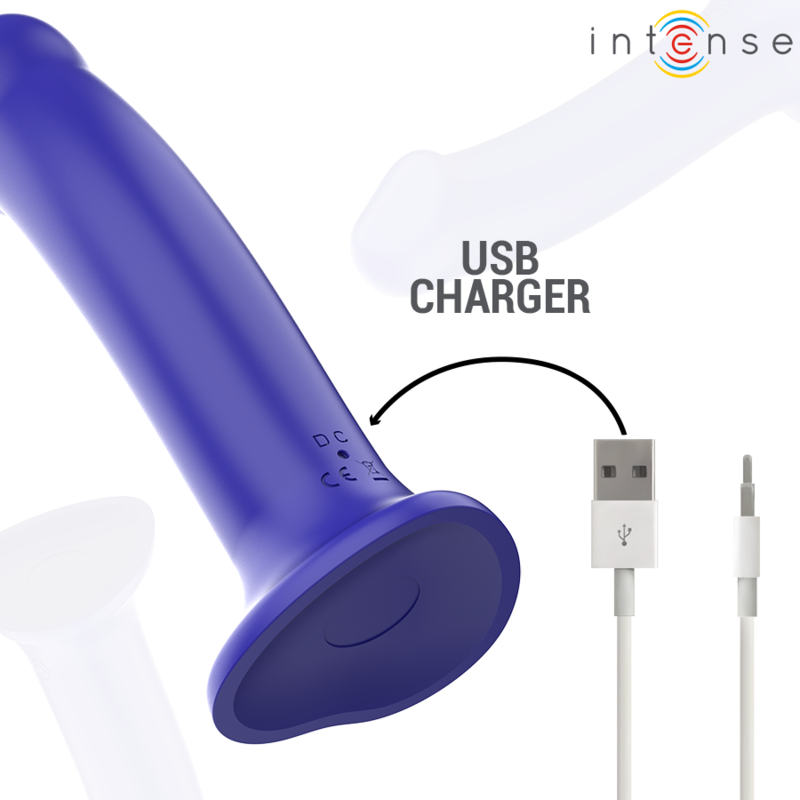 Vibromasseur Victoria avec Ventouse Bleu Foncé - Intense