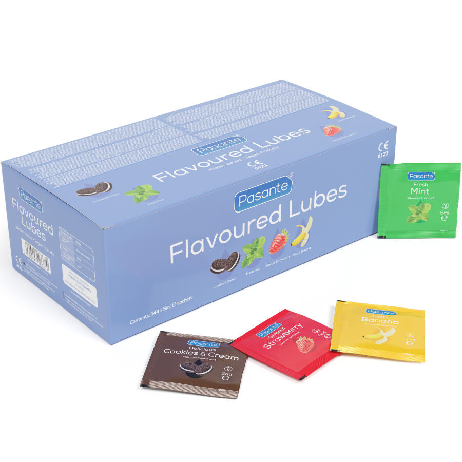 Lubrifiants Aromatisés Sachets 144x5ml 4 Saveurs - Pasante - PASANTE