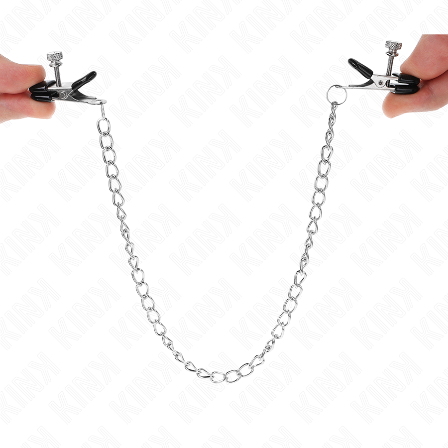 Pinces à Tétons Chaîne Plate Argent 34 cm - KINK - KINK NIPPLE GRIP