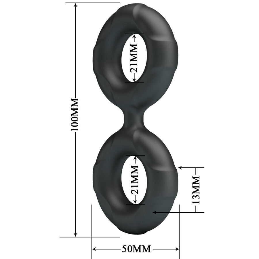 Anneau Pénien Double Radwan Modèle 19 Silicone - Crazy Bull
