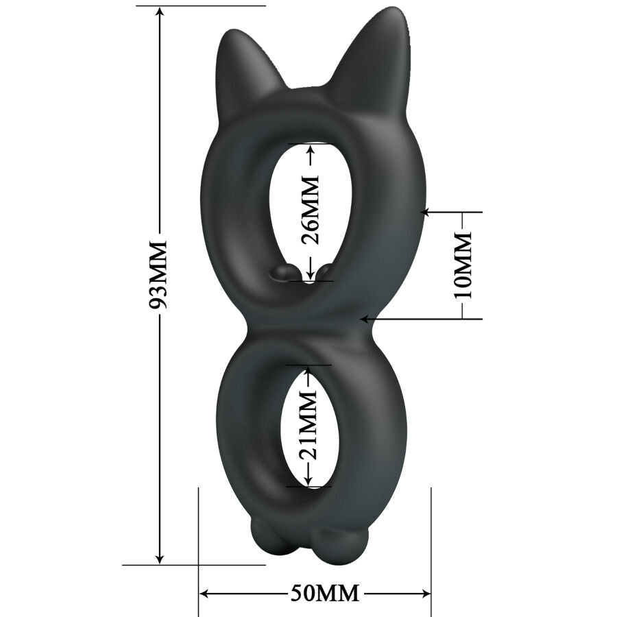 Anneau Pénien Double Silicone Toran 20 - Crazy Bull