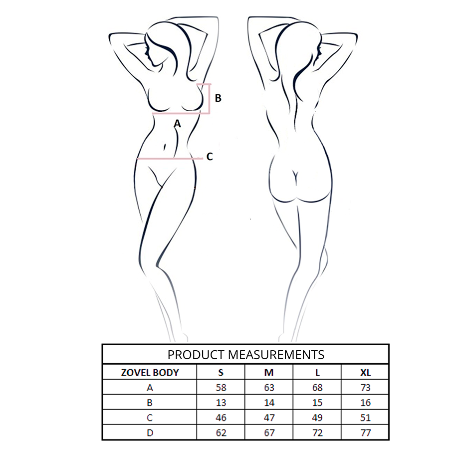 Body Transparent Zovel Gris Clair L/XL - Passion