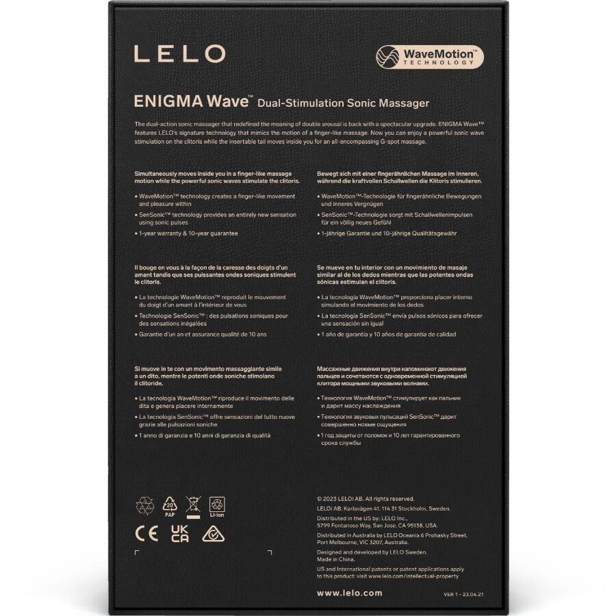 Vibromasseur Triple Stimulation ENIGMA Wave Noir - LELO