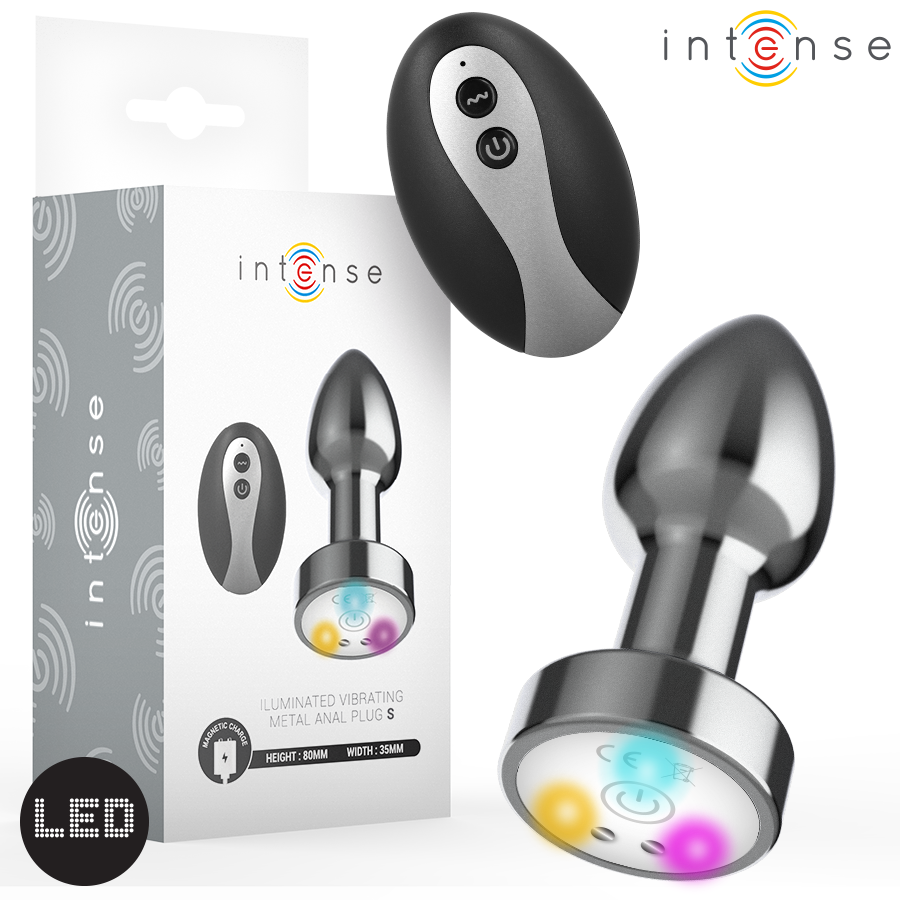 Plug Anal Vibrant Intense LED Métal Taille S Gris - Intense