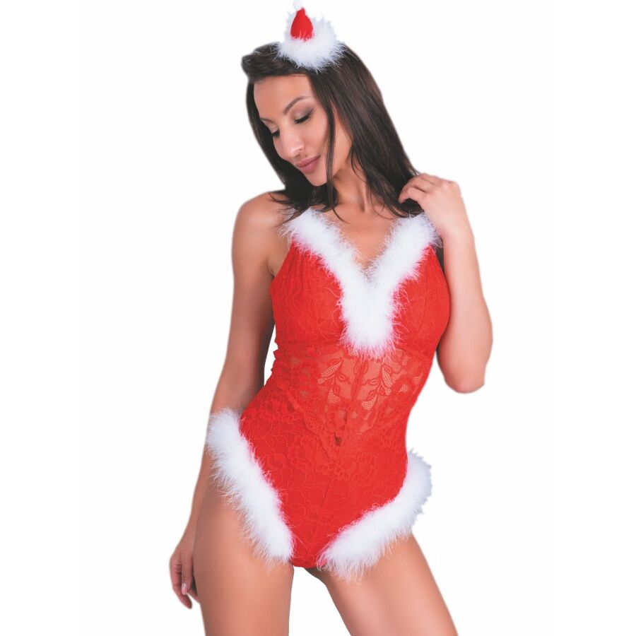Body de Noël Père Noël Coquin LC 90706 S/M - Livco Corsetti - LIVCO CORSETTI BODIES