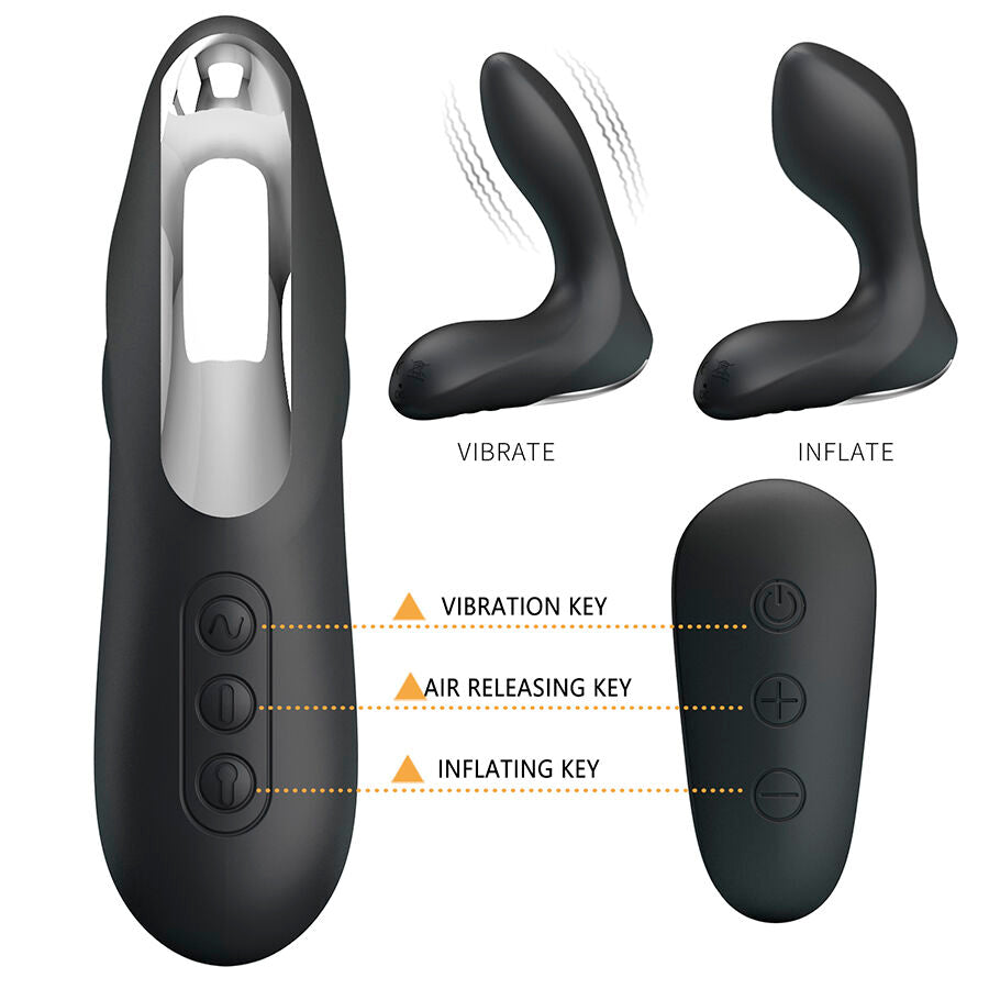 Masseur de Prostate Gonflable Mr Play Télécommandé Noir