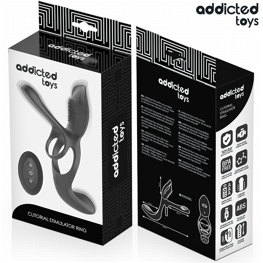Anneau Double Pénis avec Stimulateur Clitoridien - Addicted Toys