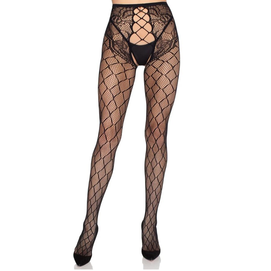 Collants Résille Ouverts 1966 Noir Taille Unique - Leg Avenue