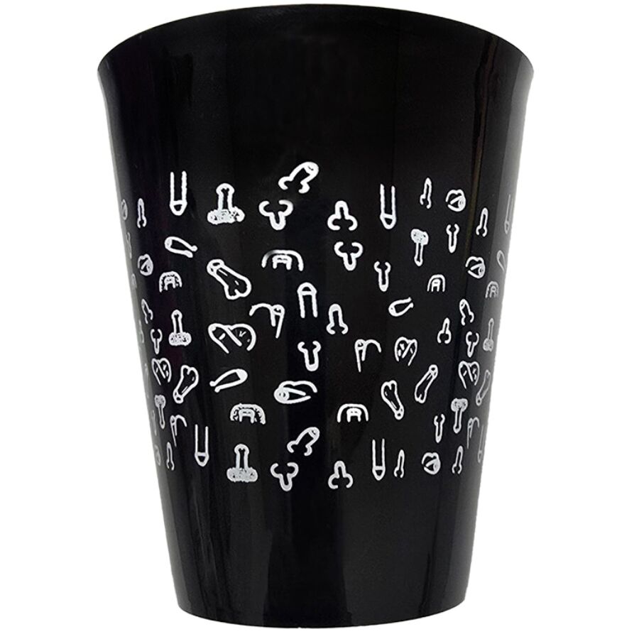 Gobelet Érotique Black Cup 500ml Motifs Pénis - Diablo Picante