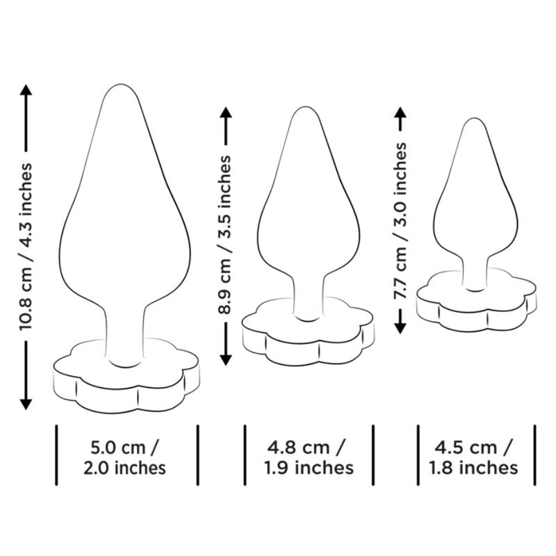 Kit d'Entraînement Anal Luster S/M/L Base Fleur - ROMP