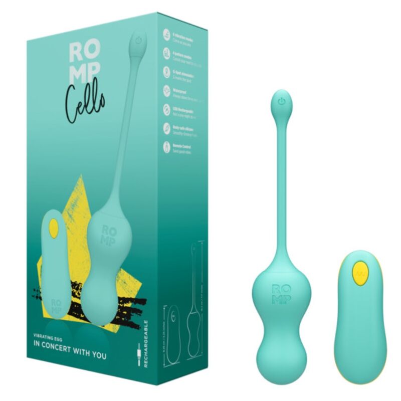 Vibromasseur Point G Cello Turquoise avec Télécommande - ROMP