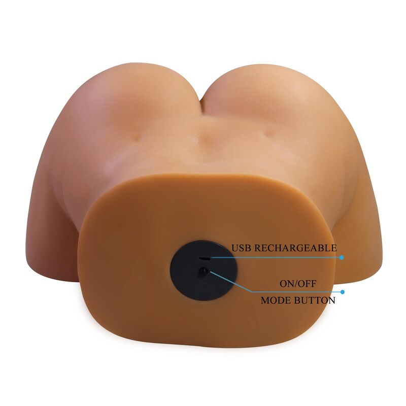 Weiblicher Torso-Masturbator mit zwei Eingängen, Vibration und Saugfunktion - Crazy Bull
