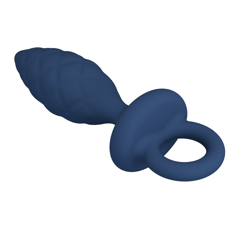 MR PLAY - PLUG ANAL TEXTURÉ AVEC ANNEAU BLEU M