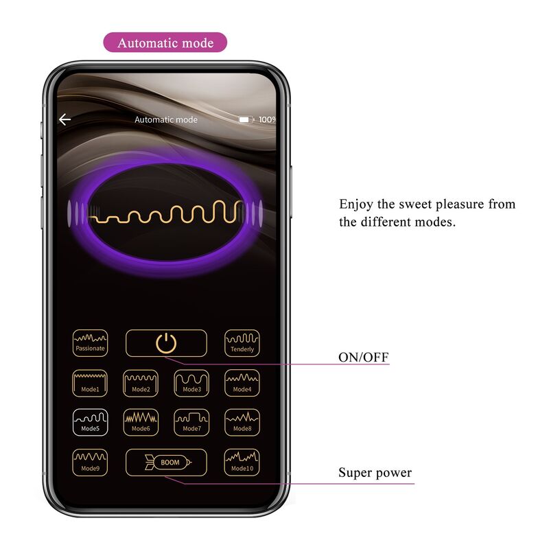 PRETTY LOVE - Å'UF VIBRANT CONTRÃ”LABLE PAR APPLICATION PULSEN 12 FONCTIONS RECHARGEABLE PAR USB ROSE