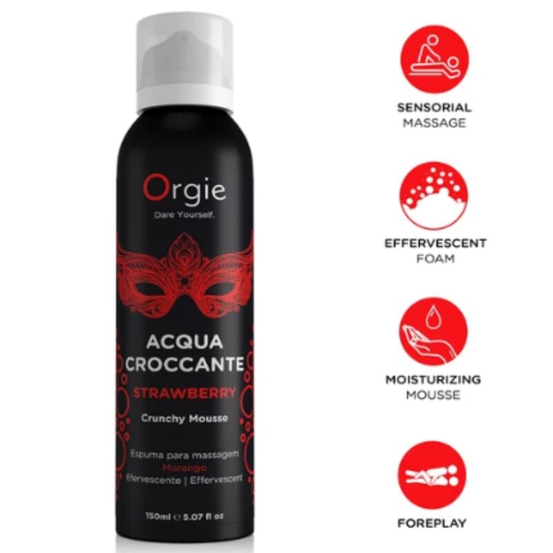 ORGIE - MOUSSE DE MASSAGE CROQUANTE À LA FRAISE ACQUA CROCCANTE 150 ML