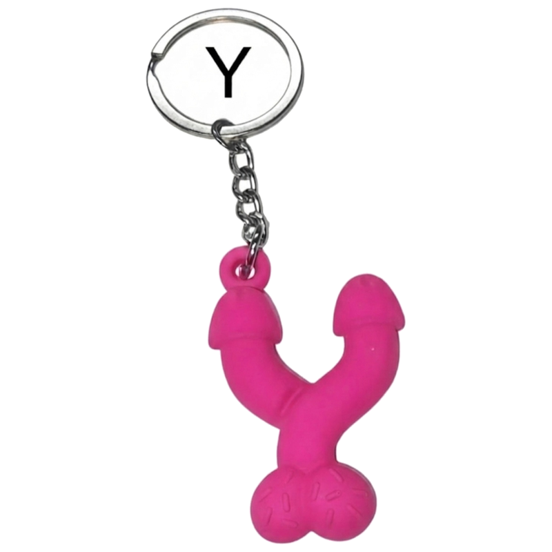 Porte-clés Pénis Fuchsia Lettre Y Parfumé - Diablo Picante