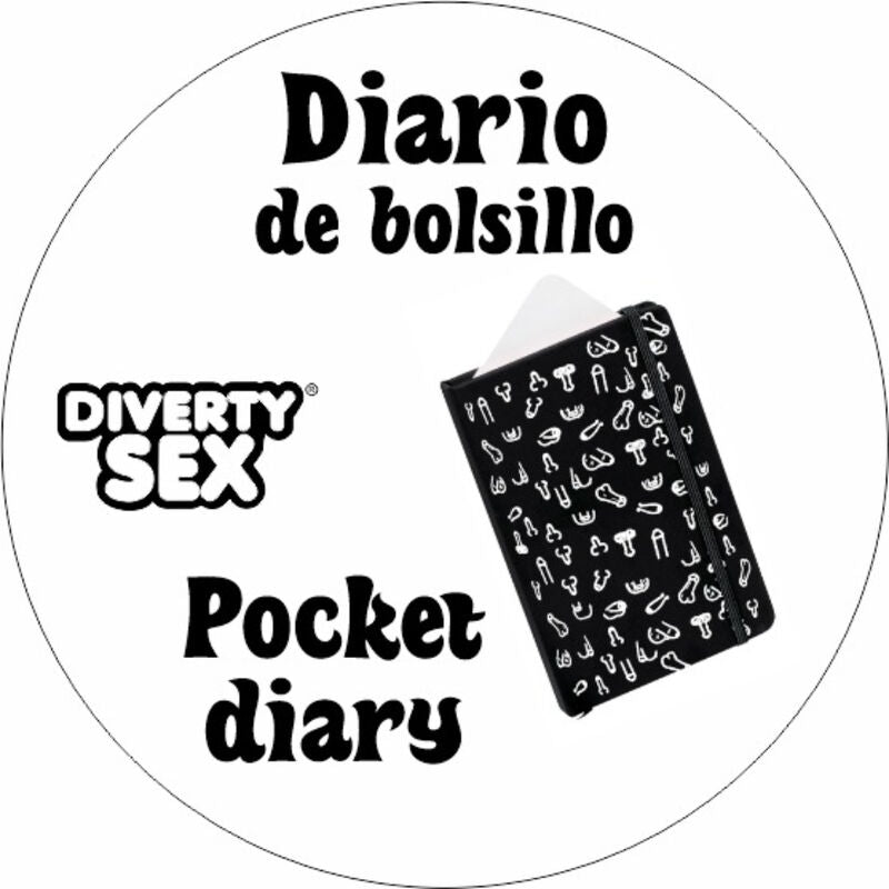 DIABLO PICANTE - CARNET DE NOTES À COUVERTURE RIGIDE NOIR 10 X 14 PÉNIS BLANCS