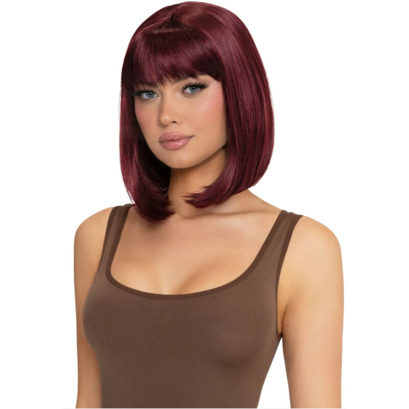 LEG AVENUE - PERRUQUE CARRÉ PLONGEANT BORDEAUX ONE SIZE