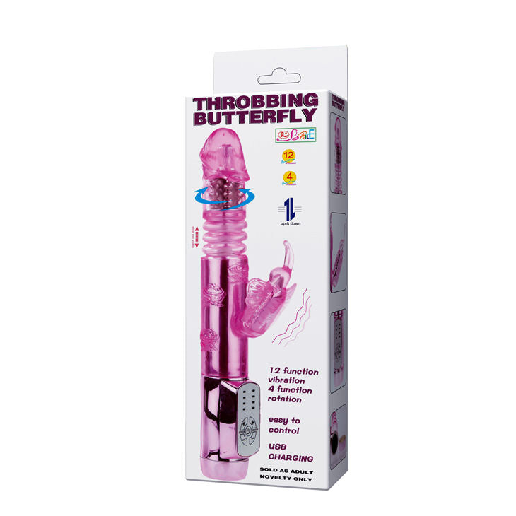 Baile - Vibro rabbit avec billes rotatives Throbbing Butterfly - Rose