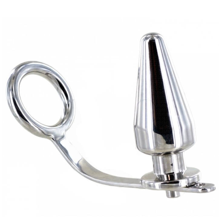 Cockring avec plug anal en acier chirurgical - Metal Hard - METAL HARD