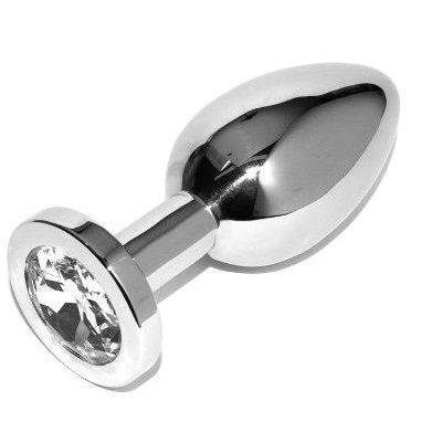 Metal Hard - Plug anal aluminium avec strass diamant - Transparent