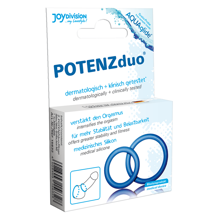 Anneau Pénien Double PotenzDuo Bleu Taille S - JoyDivision