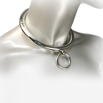 Collier BDSM verrouillable chromé 18cm - Metal Hard - METAL HARD