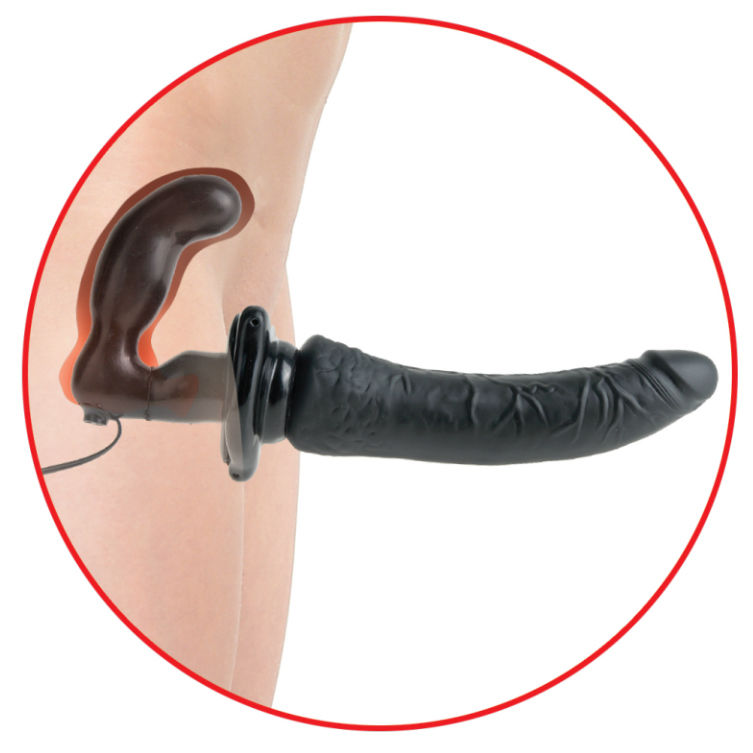 Gode Ceinture Double Pénétration Vibrant 19cm - Fetish Fantasy