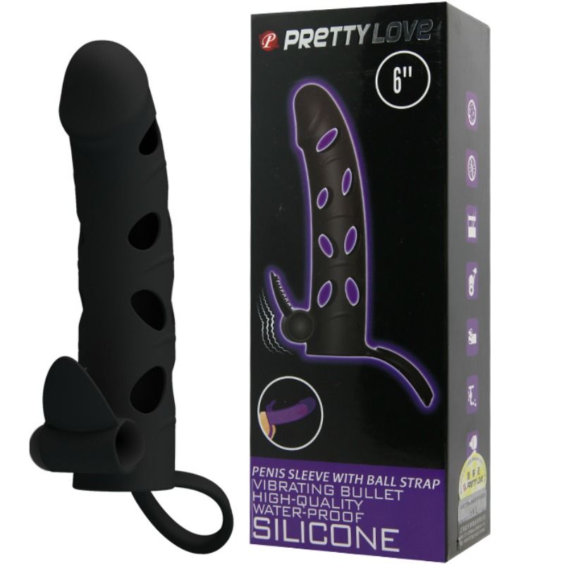 Gaine Pénienne Pretty Love Silicone Vibrante 15.2cm - Pretty Love