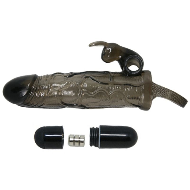 Baile - Gaine à Pénis Vibrant avec Lapin Noir - 16,5 cm