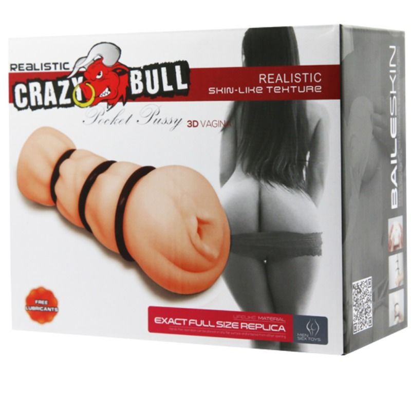 Masturbateur Vagin Texturé avec Anneaux - Crazy Bull