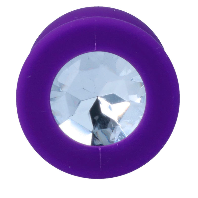 Plug Anal Intense Silicone Strass Lilas Taille M - Waterfeel