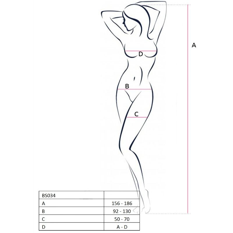 Bodystocking Résille Passion BS034 Blanc - Passion