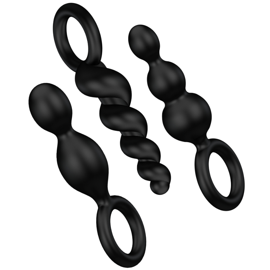 Kit 3 Plugs Anaux Booty Call Noir - Satisfyer