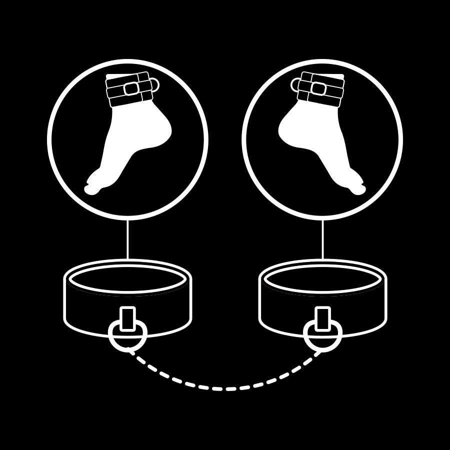 Fetish Submissive – Menottes de Cheville BDSM en Cuir Synthétique Noir