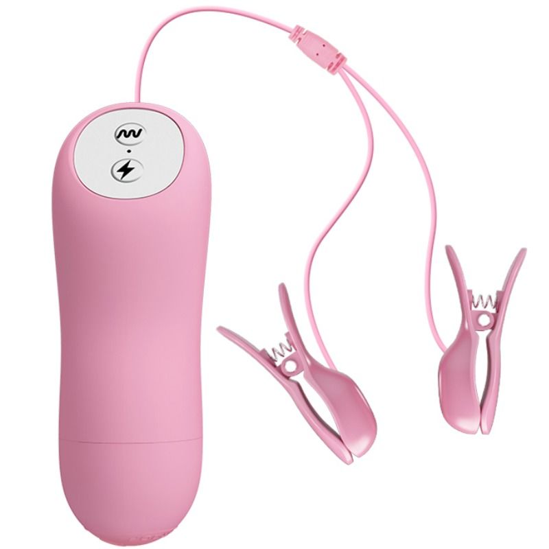 Baile - Pince Tétons avec électrostimulation Romantic Wave - Rose