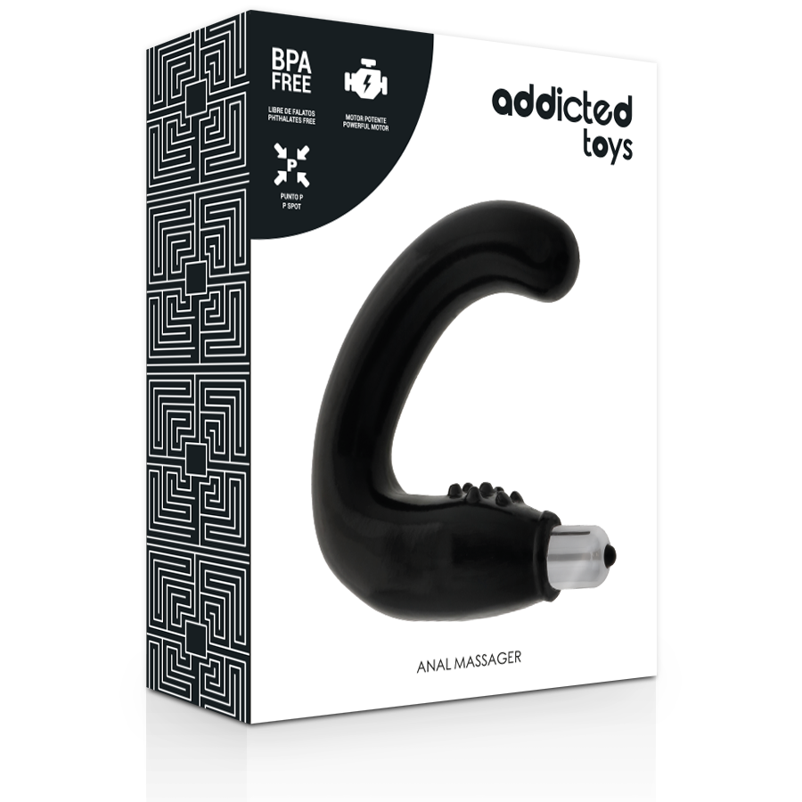 Masseur Anal Vibrant Noir - Addicted Toys