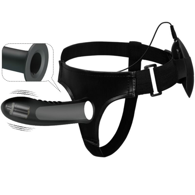 Gode Ceinture Vibrant Creux Noir 18,5 cm - Pretty Love