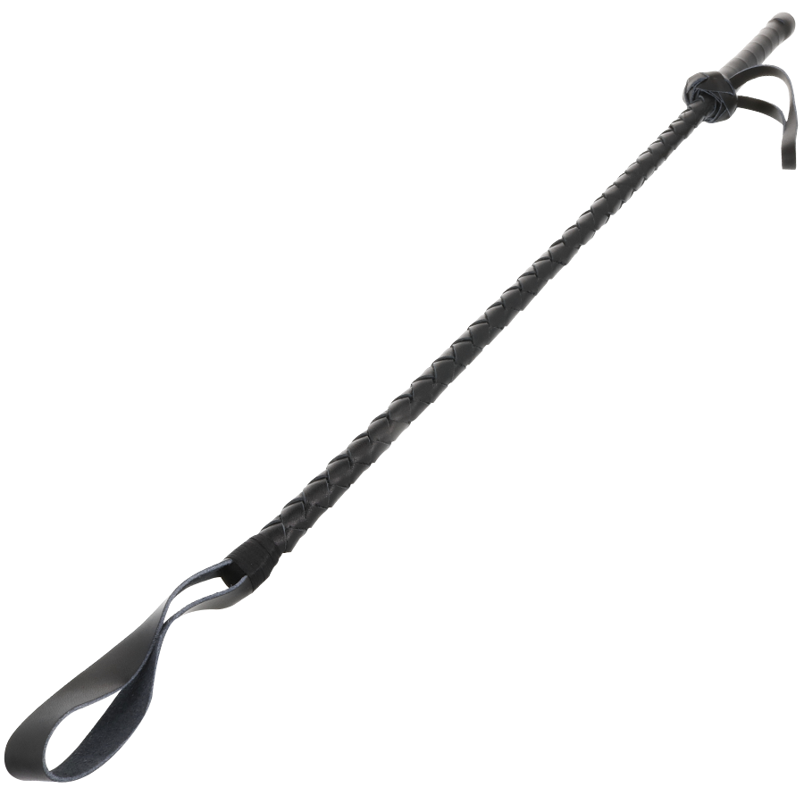 Darkness - Cravache BDSM en Cuir Noir - 60 cm