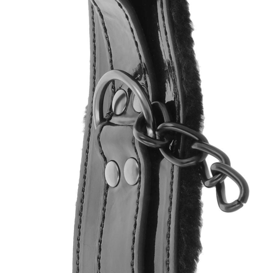 Darkness – Menottes Sexy en simili-cuir noir avec cadenas