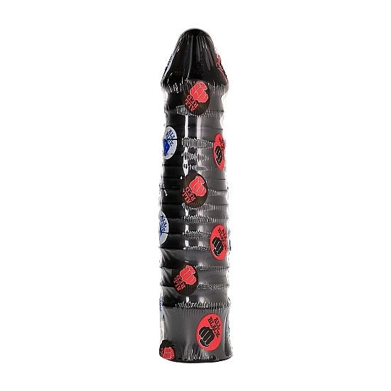 All Black - Gode Fisting en forme pénis ondulés - 26 cm